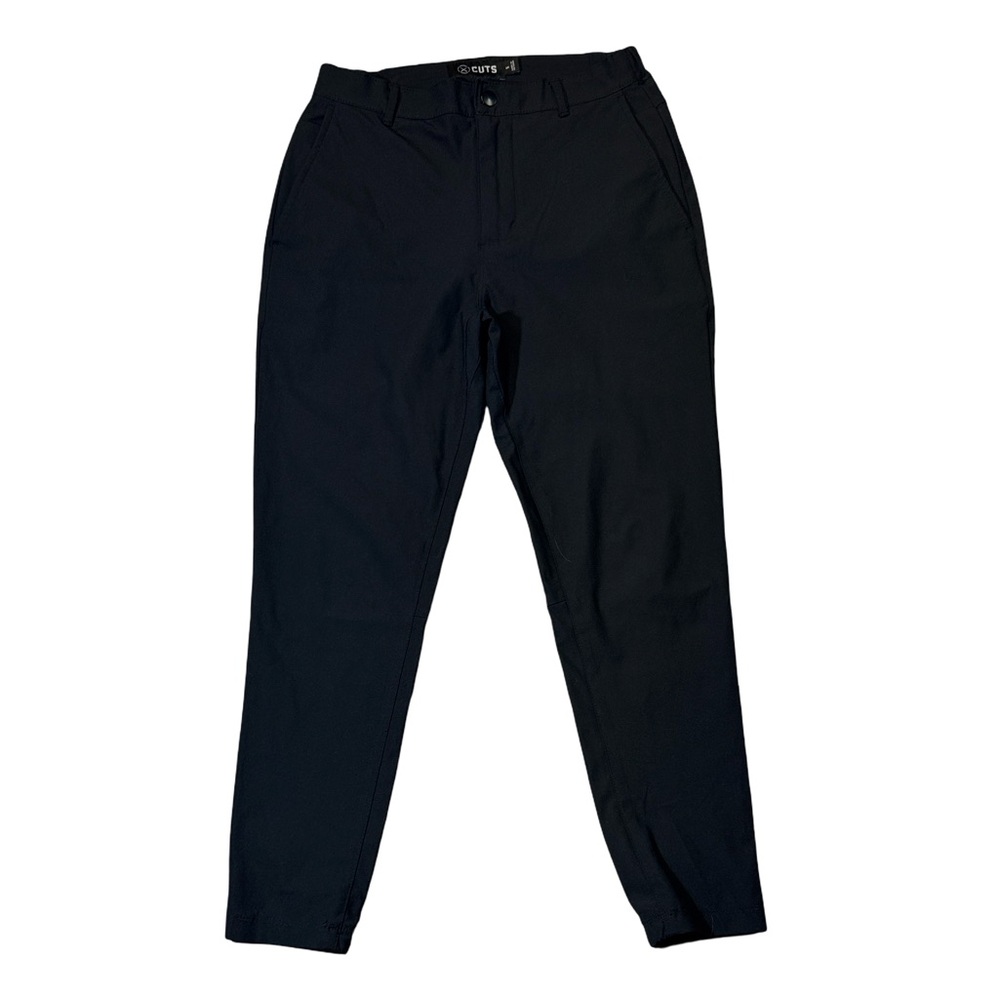 Cuts mens S Small black solid athletic fit jogger style casual pants EUC